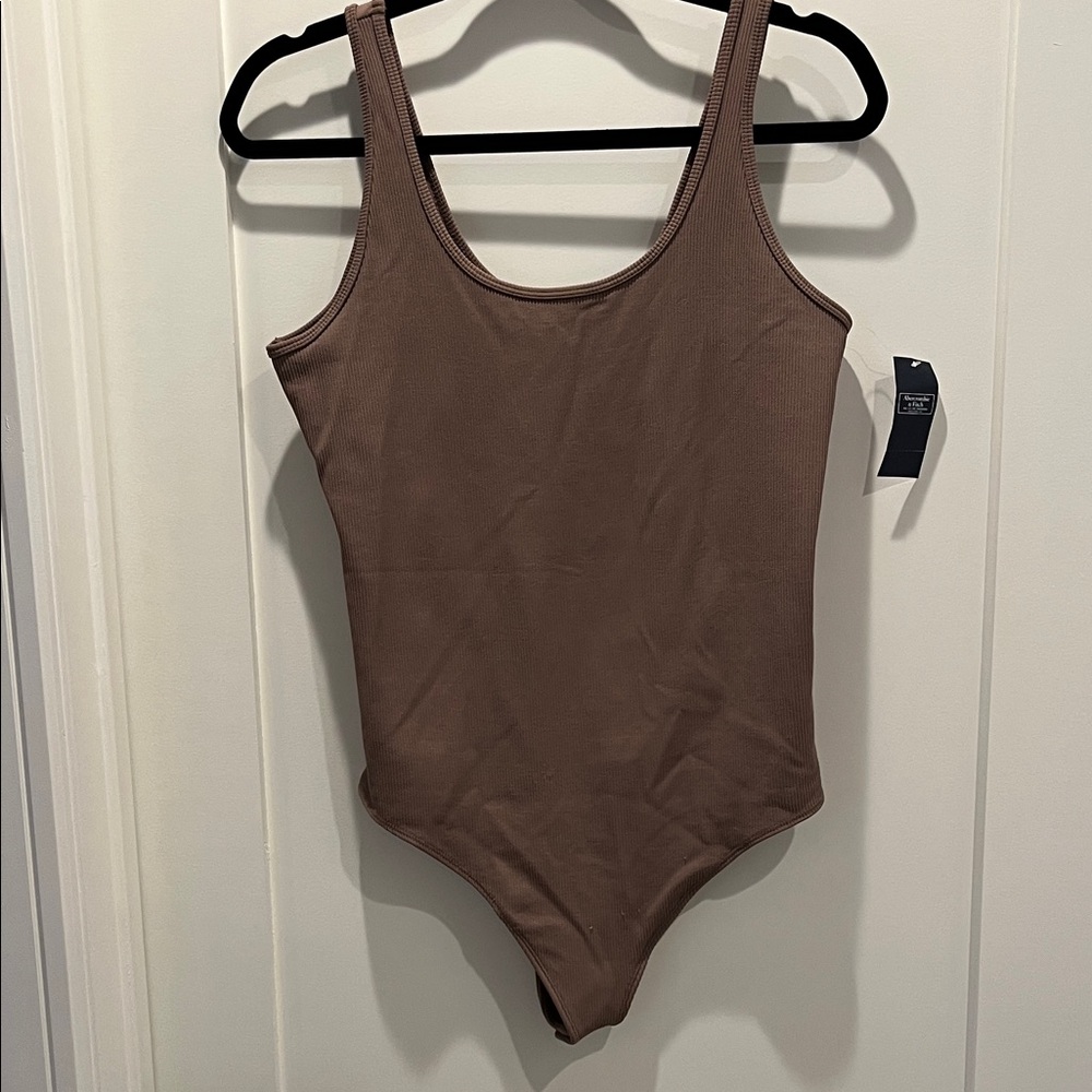 Abercrombie & Fitch Ribbed Brown Bodysuit